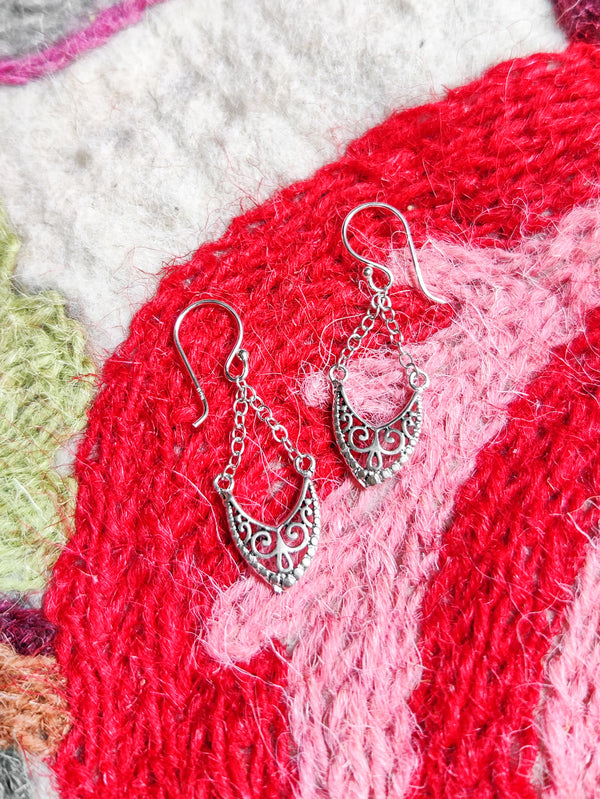 Sterling Silver Delicate Filigree Earrings