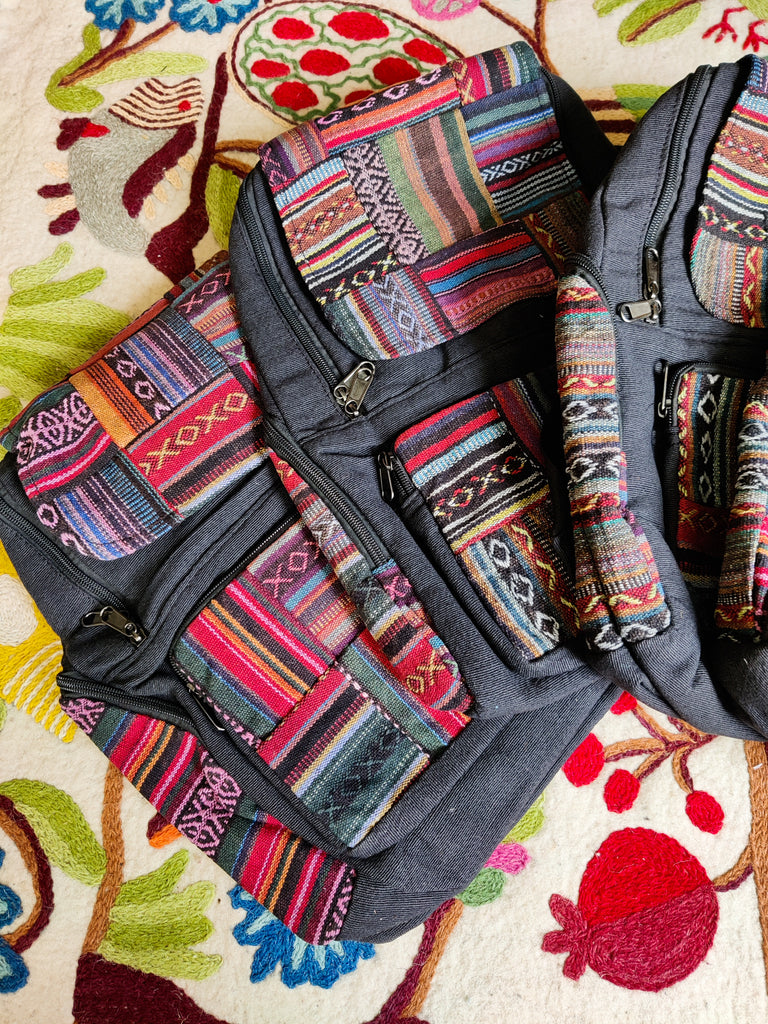 Patchwork backpack cheap