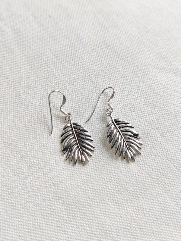 Sterling Silver Leaf Earrings